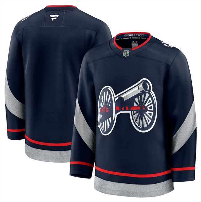 Men%27s Columbus Blue Jackets Blank Navy 2024-25 Stitched Jersey